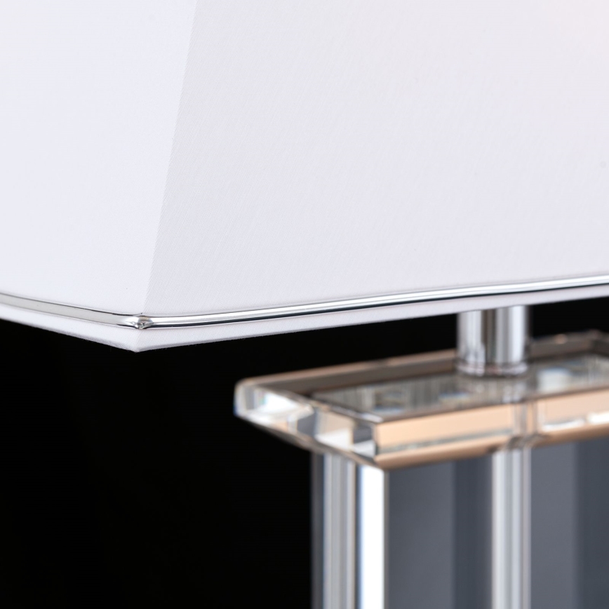 Lampe de table en cristal VERONIQUE 1xE27/60W/230V blanc/transparent