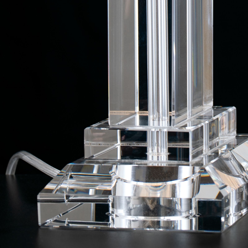 Lampe de table en cristal VERONIQUE 1xE27/60W/230V blanc/transparent