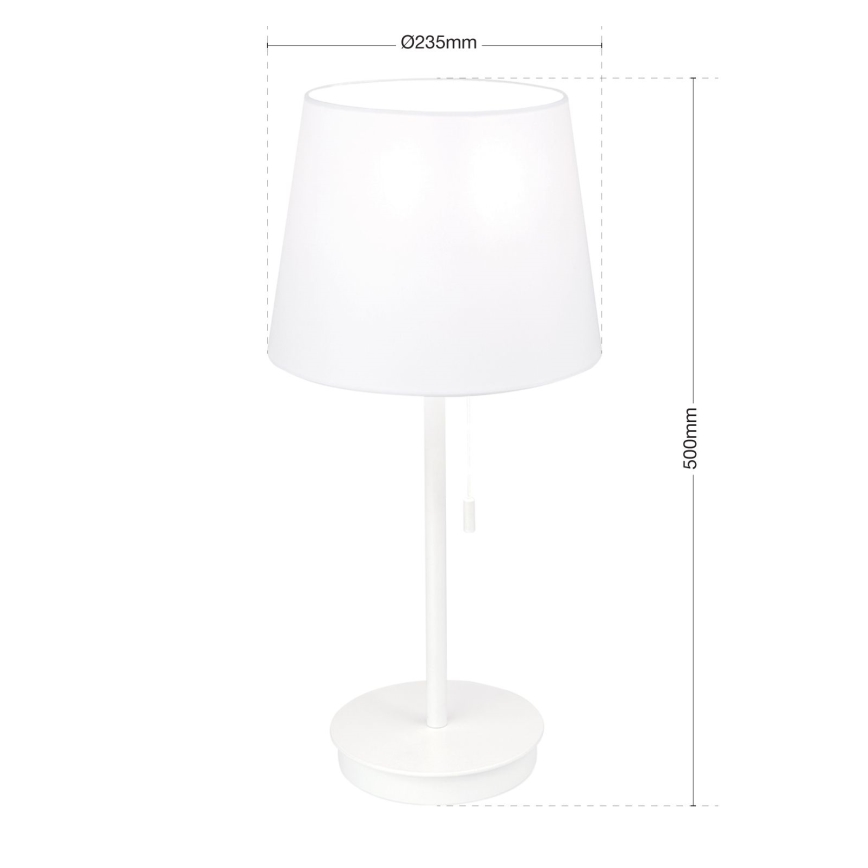 Lampe de table avec port USB LUDWIG 1xE27/40W/230V 50 cm blanc