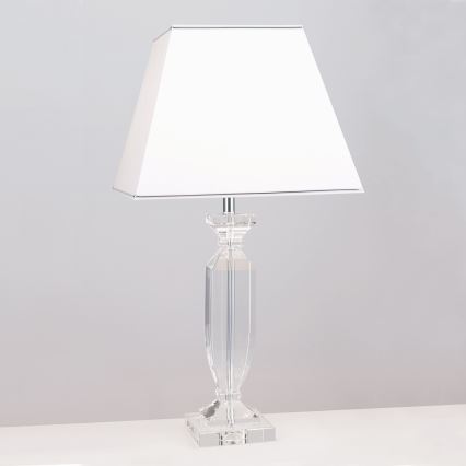Lampe de table en cristal POKAL 1xE27/60W/230V blanc/transparent