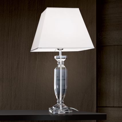 Lampe de table en cristal POKAL 1xE27/60W/230V blanc/transparent