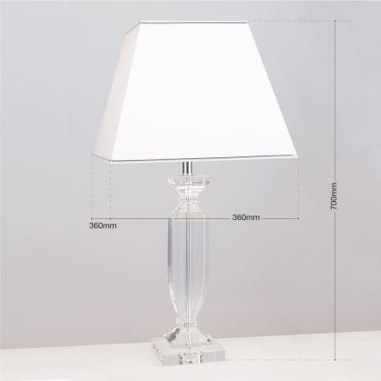 Lampe de table en cristal POKAL 1xE27/60W/230V blanc/transparent