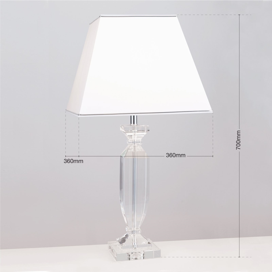 Lampe de table en cristal POKAL 1xE27/60W/230V blanc/transparent