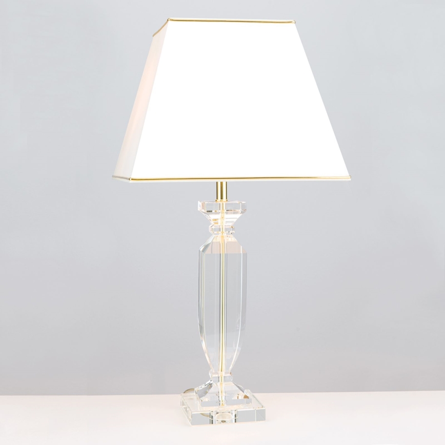 Lampe de table en cristal POKAL 1xE27/60W/230V crème/transparent