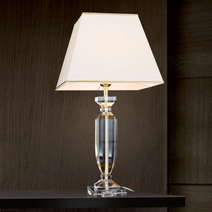 Lampe de table en cristal POKAL 1xE27/60W/230V crème/transparent