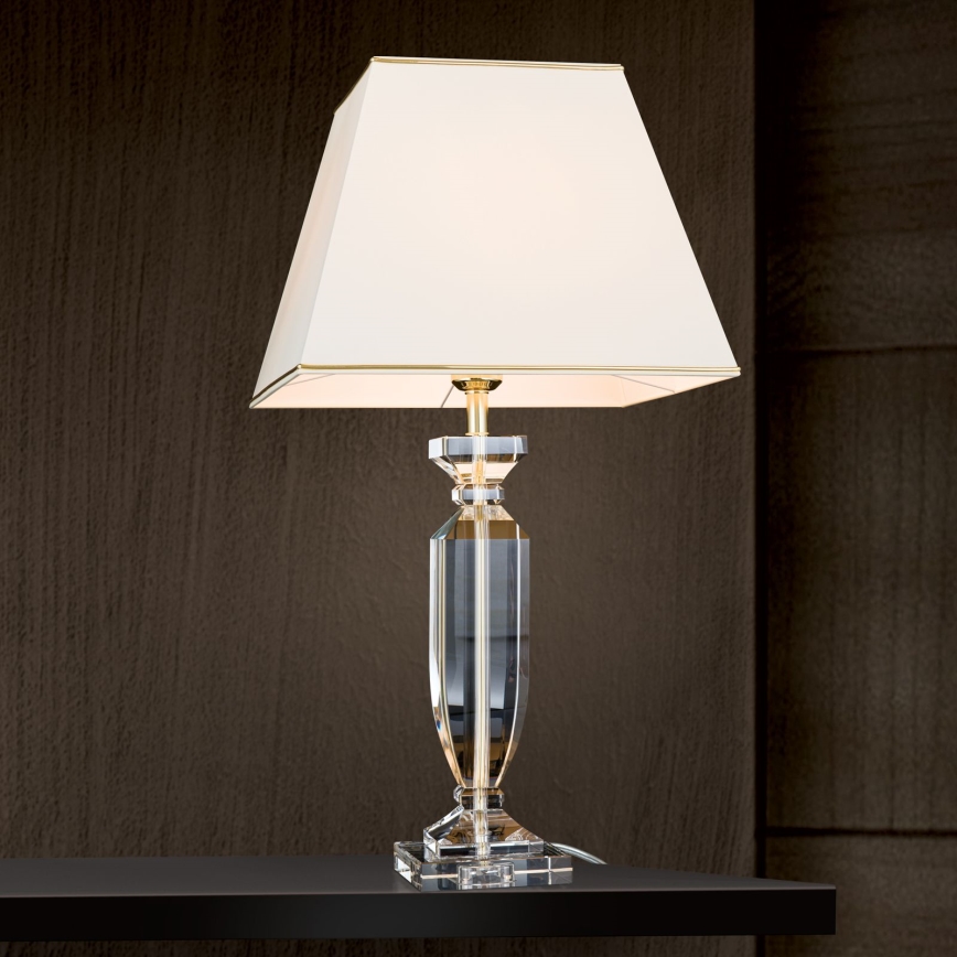 Lampe de table en cristal POKAL 1xE27/60W/230V crème/transparent
