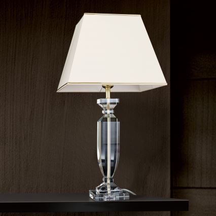 Lampe de table en cristal POKAL 1xE27/60W/230V crème/transparent