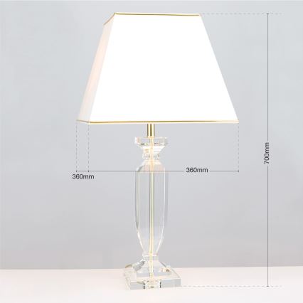 Lampe de table en cristal POKAL 1xE27/60W/230V crème/transparent