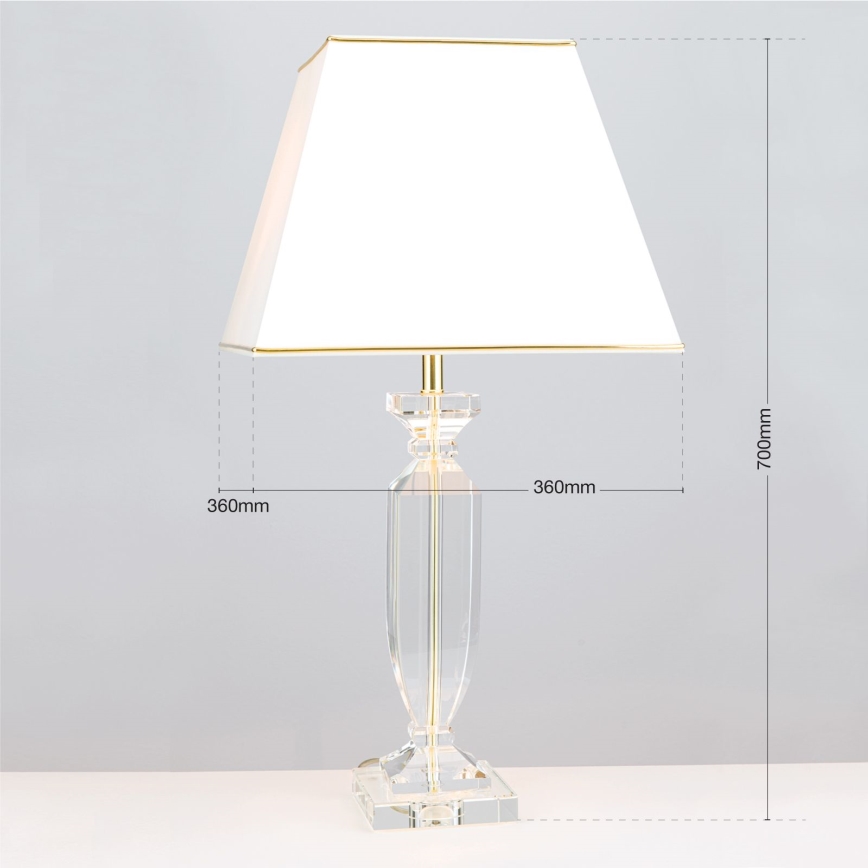 Lampe de table en cristal POKAL 1xE27/60W/230V crème/transparent