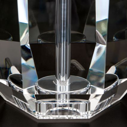 Lampe de table en cristal ALEXIS 1xE27/60W/230V blanc/chrome brillant/transparent