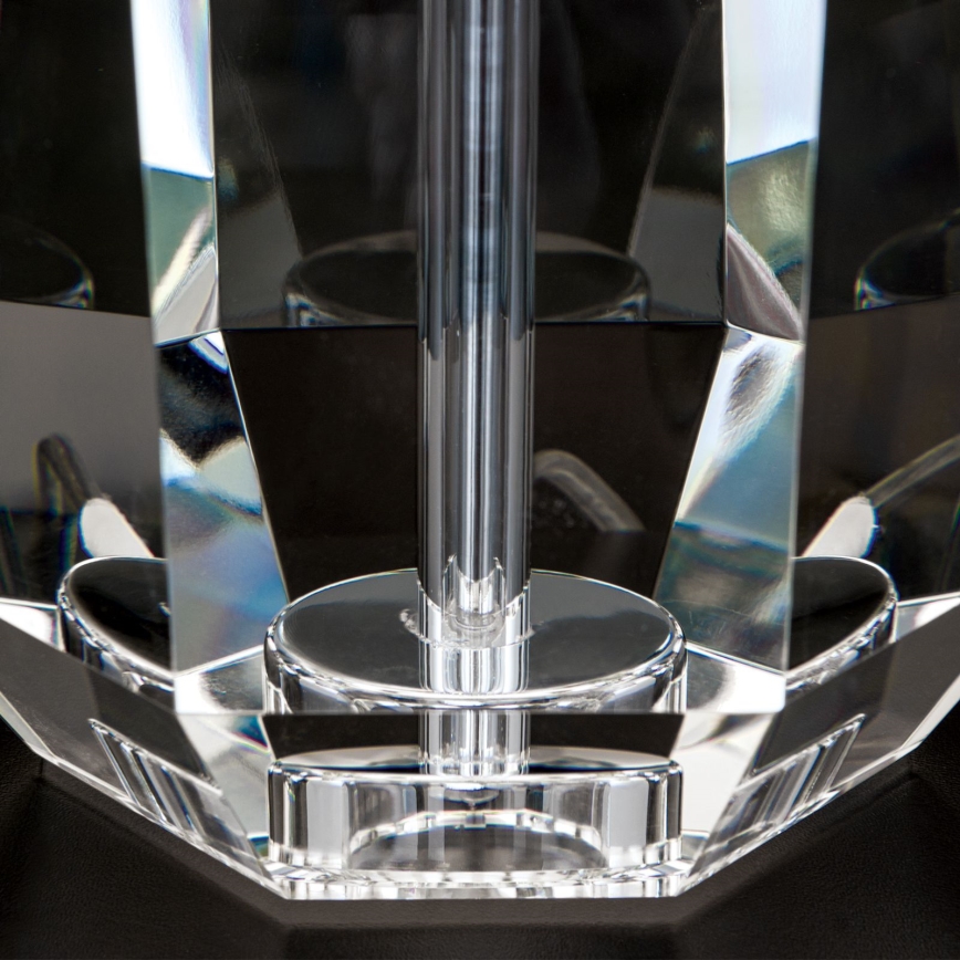 Lampe de table en cristal ALEXIS 1xE27/60W/230V blanc/chrome brillant/transparent