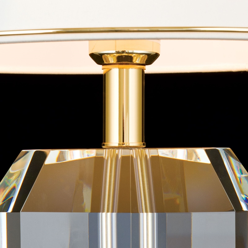 Lampe de table en cristal ALEXIS 1xE27/60W/230V crème/doré/transparent