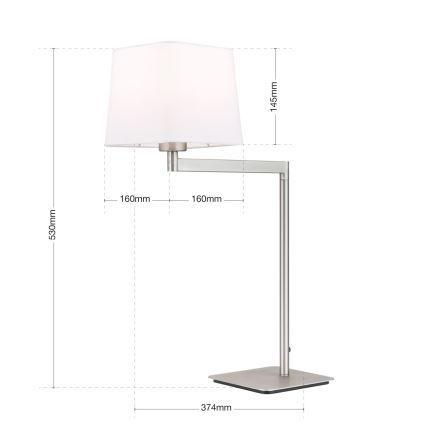 Tischleuchte CARLTON 1xE27/40W/230V weiß/matt Chrom