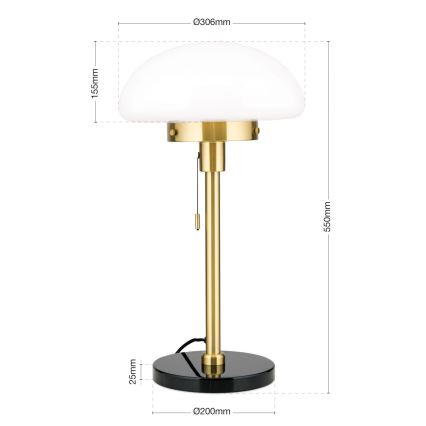 Lampada da tavolo SPARTA 1xE27/40W/230V oro/nero