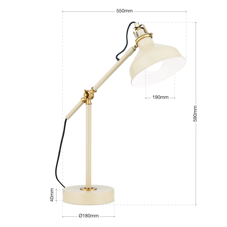 Lampe de table SCHILLER 1xE27/40W/230V crème/bronze