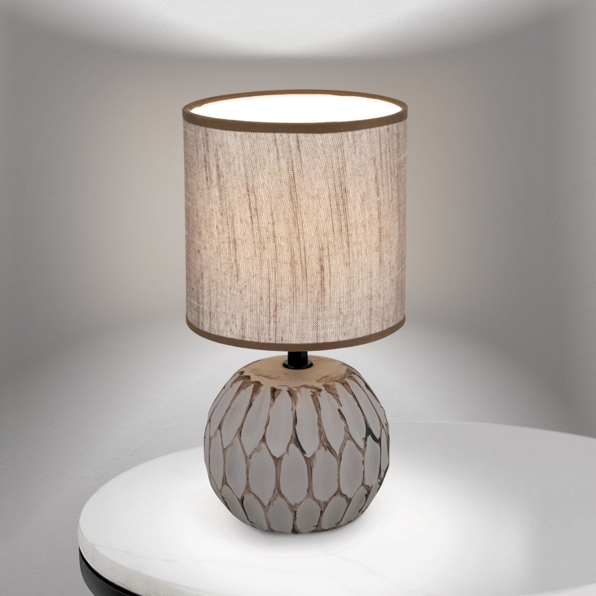 Lampe de table PINIA 1xE14/25W/230V céramique beige/gris