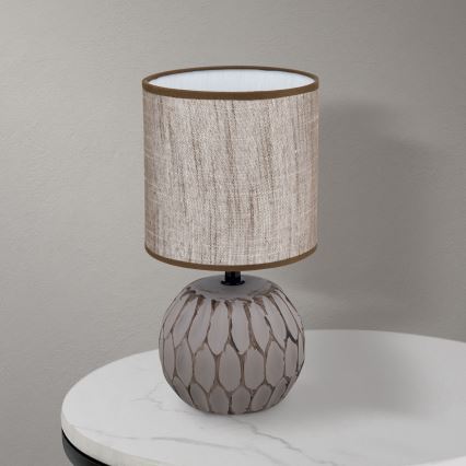 Lampe de table PINIA 1xE14/25W/230V céramique beige/gris