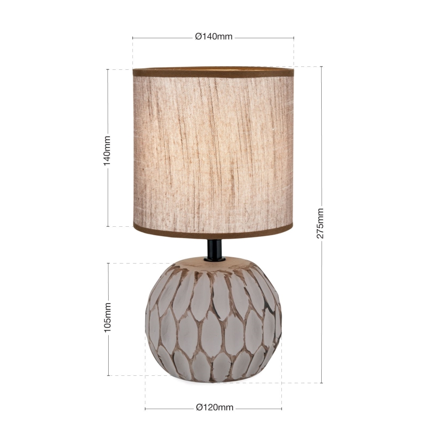 Lampe de table PINIA 1xE14/25W/230V céramique beige/gris