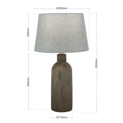 Lampe de table ORCHID 1xE27/40W/230V céramique marron/gris