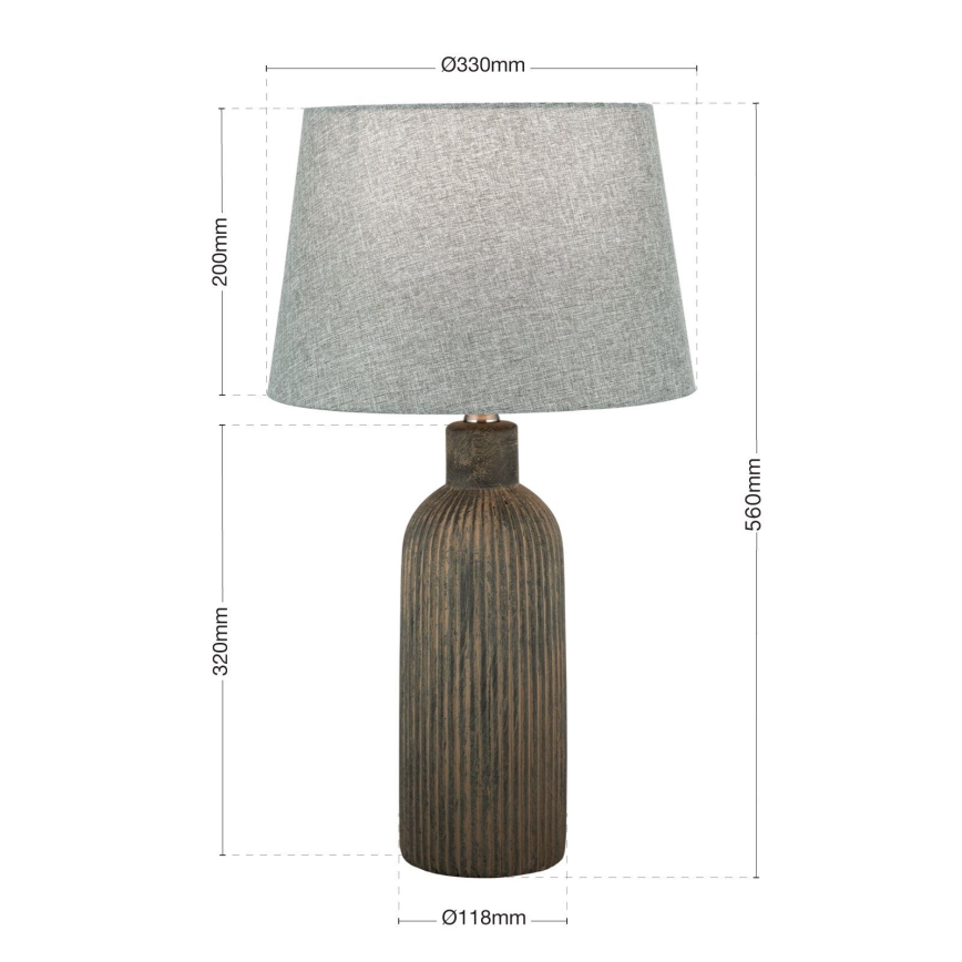 Lampe de table ORCHID 1xE27/40W/230V céramique marron/gris