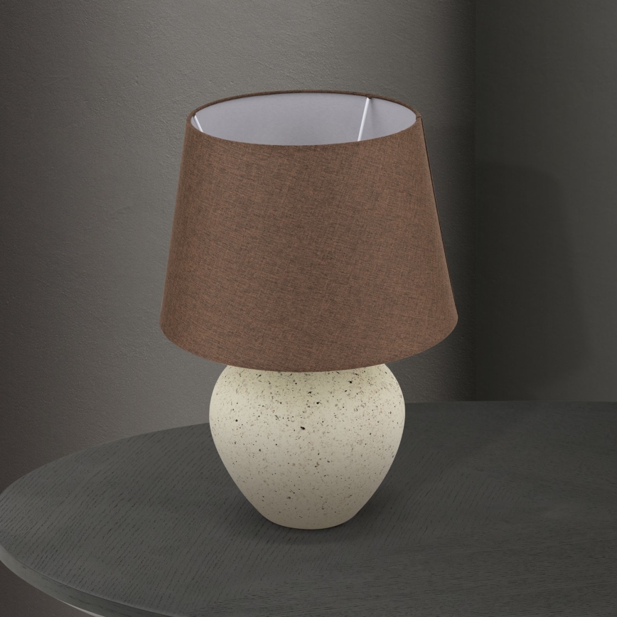 Lampada da tavolo MASAI 1xE27/40W/230V ceramiche marrone/beige