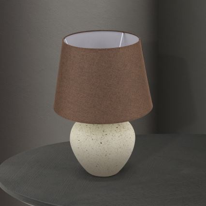 Tischleuchte MASAI 1xE27/40W/230V Keramik braun/beige