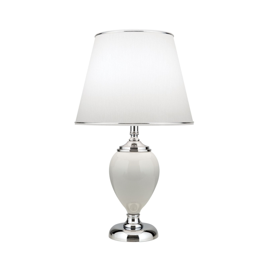 Lampe de table OVUM 1xE27/40W/230V 48 cm céramique blanc/chrome brillant