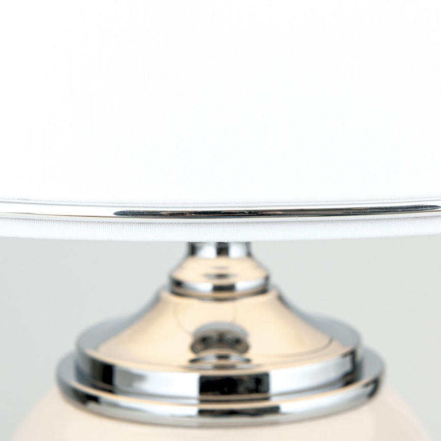 Lampe de table OVUM 1xE27/40W/230V 48 cm céramique blanc/chrome brillant