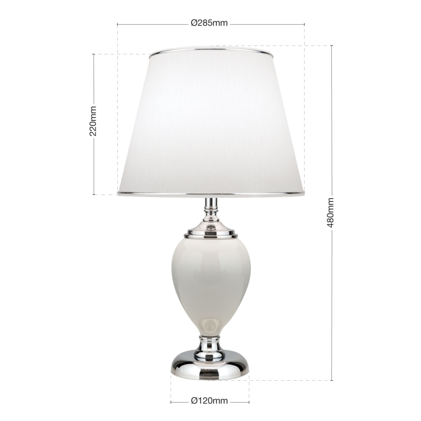 Lampe de table OVUM 1xE27/40W/230V 48 cm céramique blanc/chrome brillant