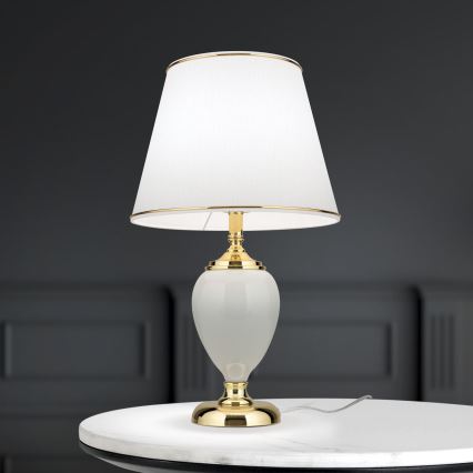 Lampe de table OVUM 1xE27/40W/230V 48 cm céramique blanc/doré