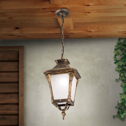 Lampada a sospensione da esterno AIKO 1x E27/60W/230V IP23 bronzo/patina