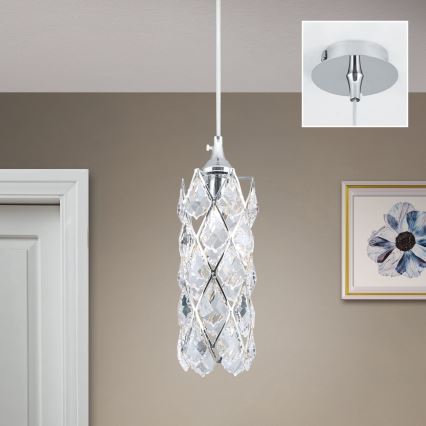 Lampadario a sospensione con cavo RITA 1xG9/40W/230V cromo lucido