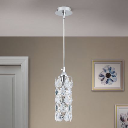 Lampadario a sospensione con cavo RITA 1xG9/40W/230V cromo lucido