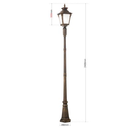 Lampione da esterno AIKO 1xE27/60W/230V 240 cm IP23 bronzo/patina
