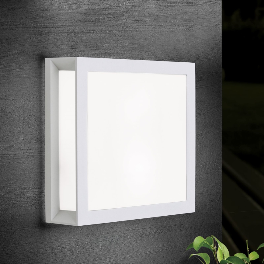 Lampada da esterno HENRY 2xE27/15W/230V 26x26 cm IP44 bianca
