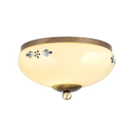 Lampada da soffitto LANDHAUS 1xE27/60W/230V Ø 21 cm bronzo/beige/blu