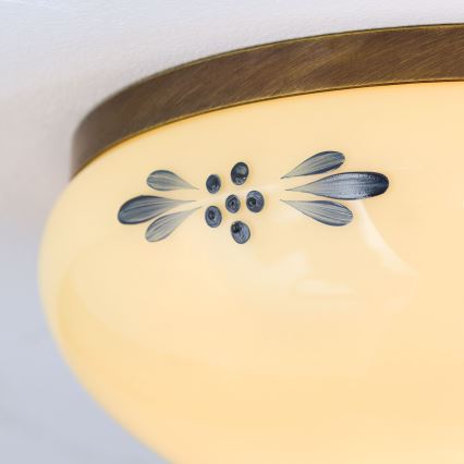 Lampada da soffitto LANDHAUS 1xE27/60W/230V Ø 21 cm bronzo/beige/blu