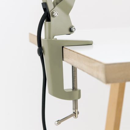 Lampada da tavolo con clip GILI 1xE27/40W/230V verde