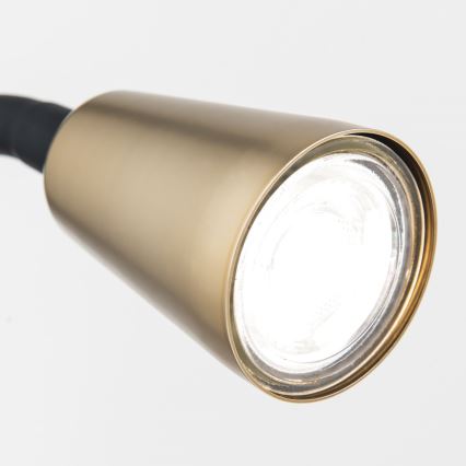 Lampada da tavolo flessibile con morsetto DOTTY 1xGU10/10W/230V ottone/nero