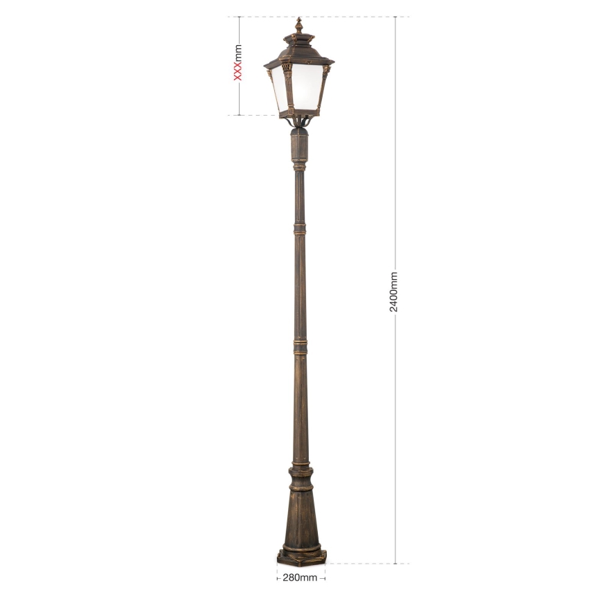 Lampe d'extérieur AIKO 1×E27 / 60 W / 230 V, 240 cm, IP23, bronze patiné