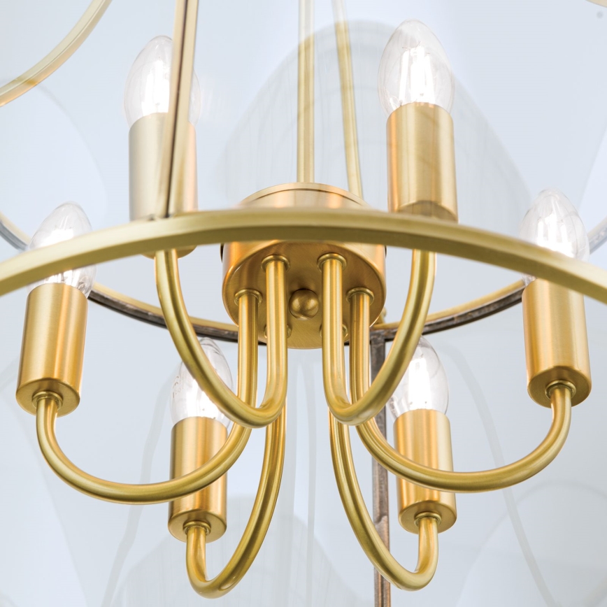 Lampadario a catena BRUNO 6xE14/40W/230V pr. 43 cm dorato