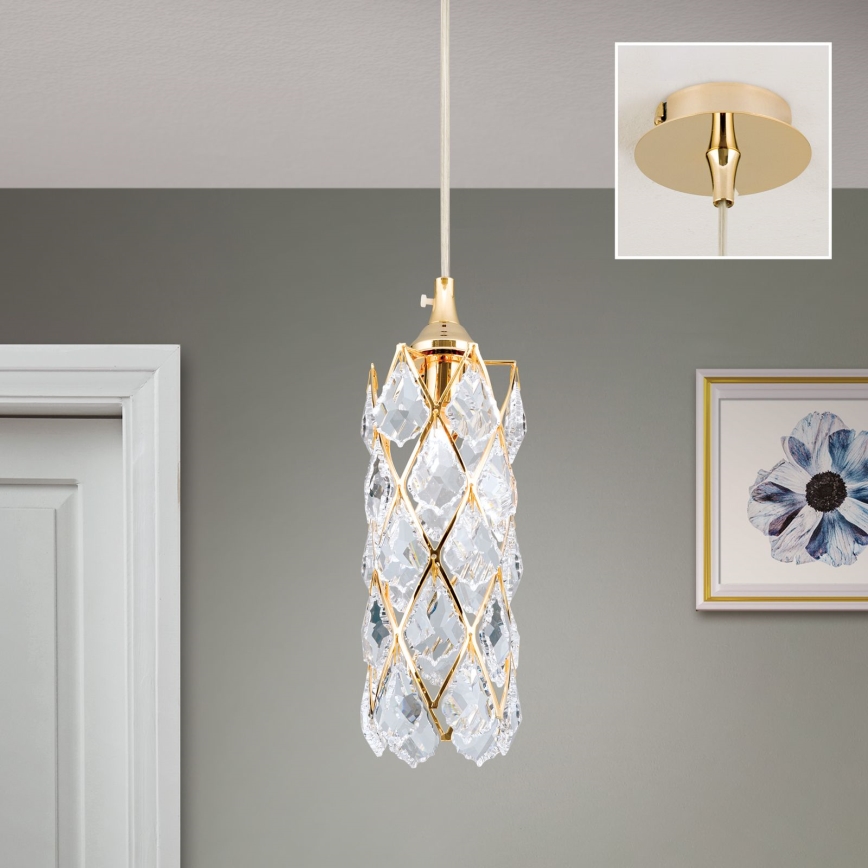 Lampadario a sospensione con cavo RITA 1xG9/40W/230V - finitura dorata