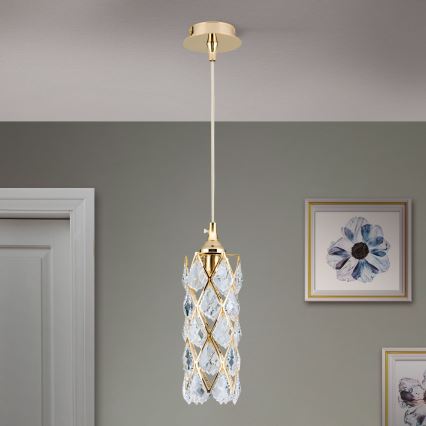 Lampadario a sospensione con cavo RITA 1xG9/40W/230V - finitura dorata