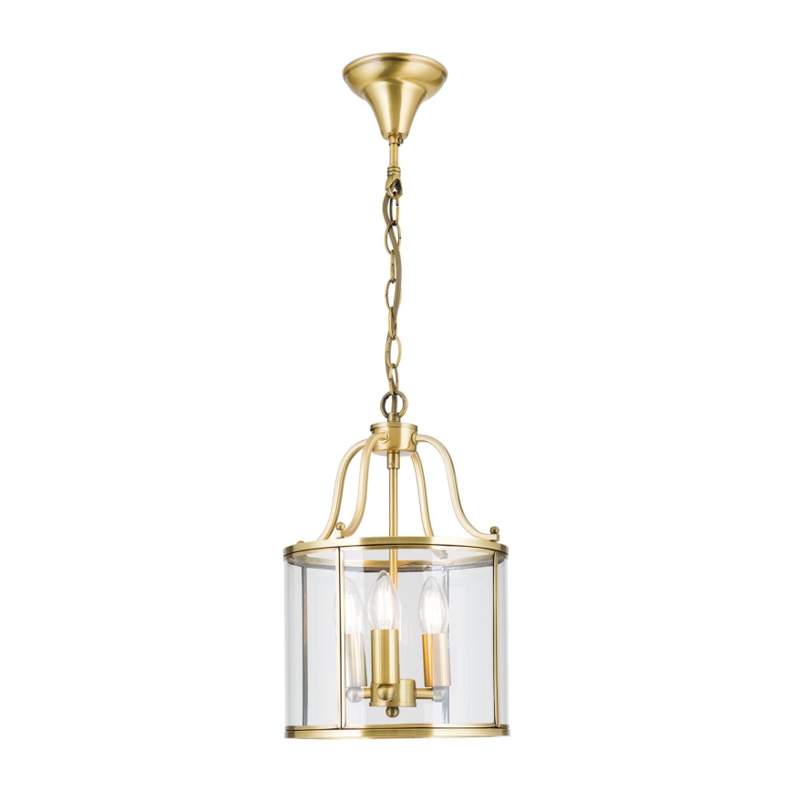 Lampadario a catena BRUNO 3xE14/40W/230V, diametro 25 cm, finitura dorata