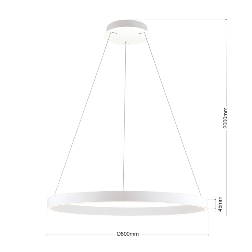 Lampadario dimmerabile a cavo KOLK LED/80W/230V 2700/3000/4000K Ø 80 cm bianco