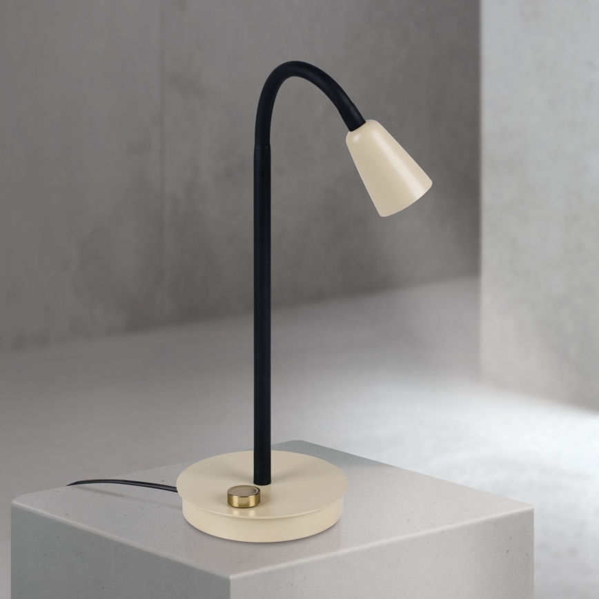 Lampe de bureau flexible et à intensité variable DOTTY 1xGU10/10W/230V beige/noir