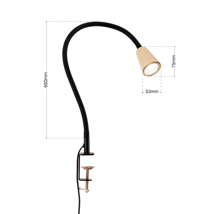 Lampe de table flexible à pince DOTTY 1xGU10/10W/230V beige/noir