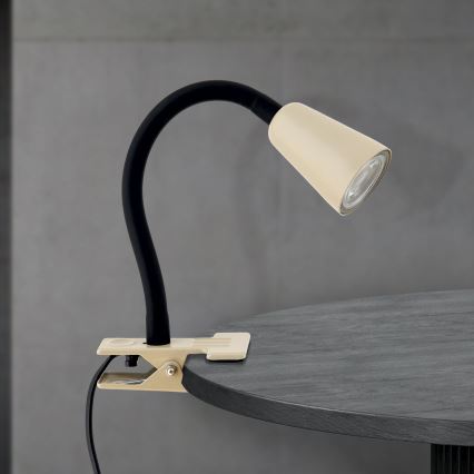 Lampe de table flexible à pince DOTTY 1xGU10/10W/230V beige/noir