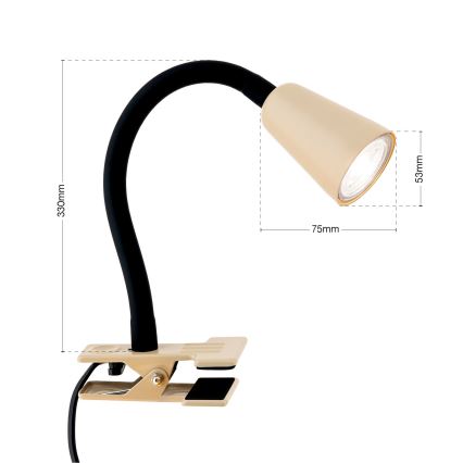 Lampe de table flexible à pince DOTTY 1xGU10/10W/230V beige/noir