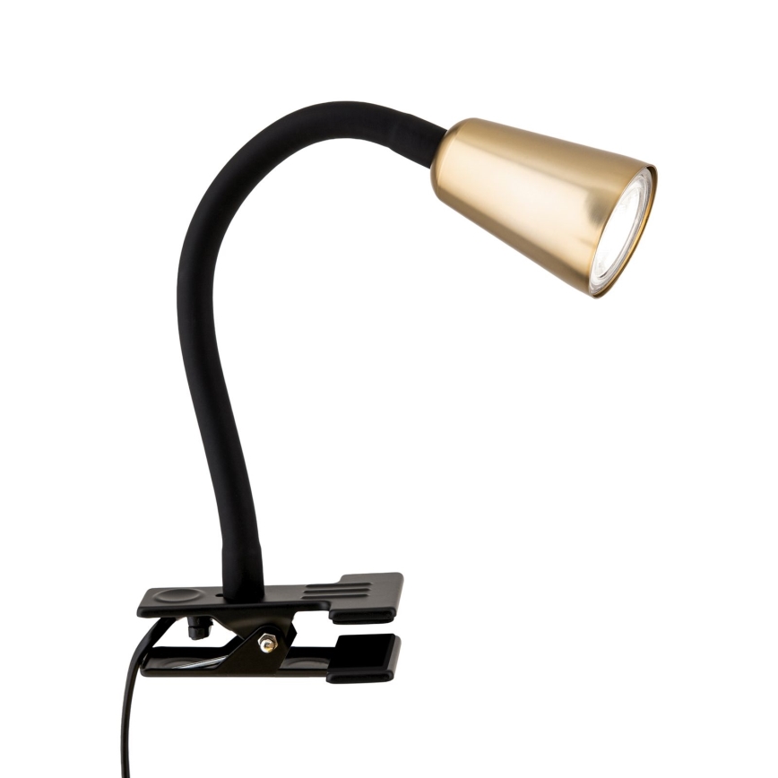 Lampe de bureau flexible à pince DOTTY 1xGU10/10W/230V laiton/noir